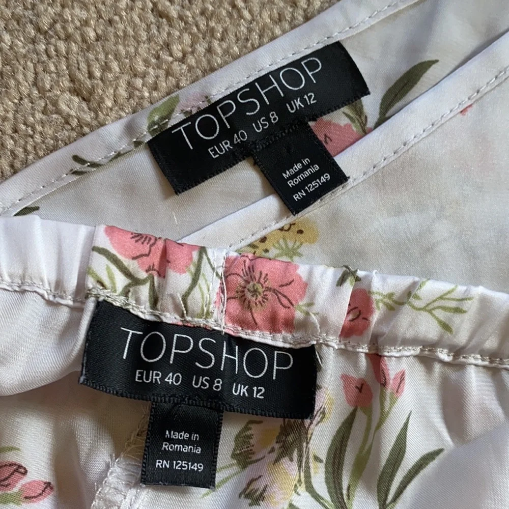 💌[ Topshop ] Satiny Floral Shorts & Tank Pajama Set - Picture 3 of 16